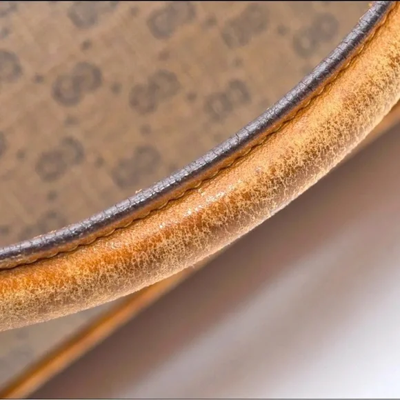 GUCCI Micro GG Vintage PVC Leather Shoulder Hand Tote Bag Brown​​​ - Picture 12 of 16